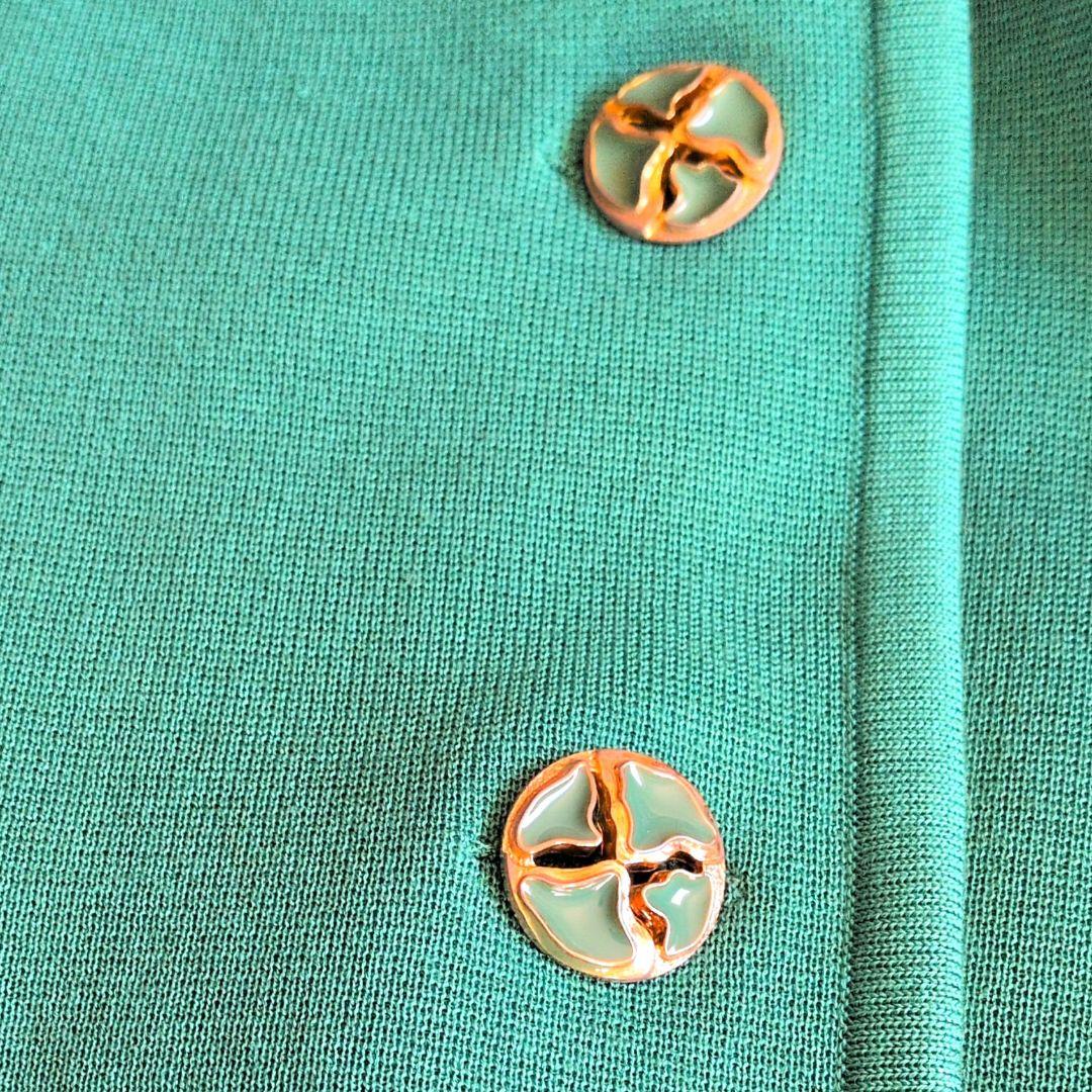 【美品】イヴサンローラン　YSL　ミドル丈カーディガン　金ボタン　ヴィンテージ