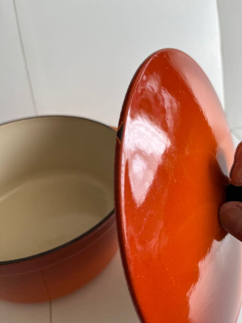 廃盤　クーザンス 両手鍋　20cm レンガ色