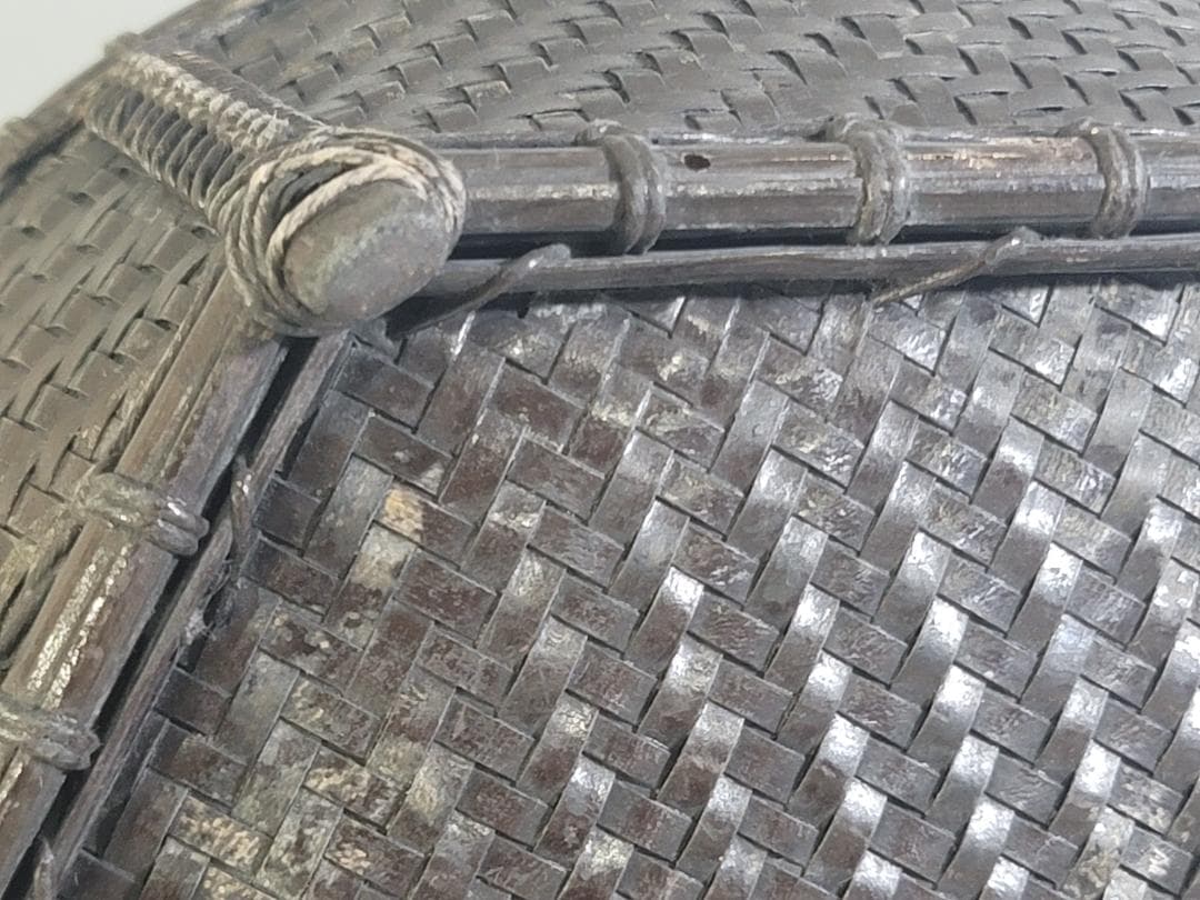 茶道具 竹籠 炭斗 時代物 DT708