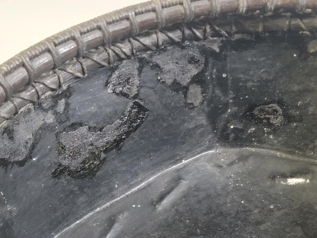 茶道具 竹籠 炭斗 時代物 DT708