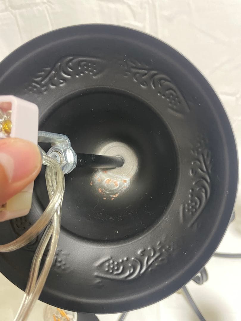 6灯 シャンデリア ルイーズ MU-RA系 ブラック カフェ 美容院 LED対応