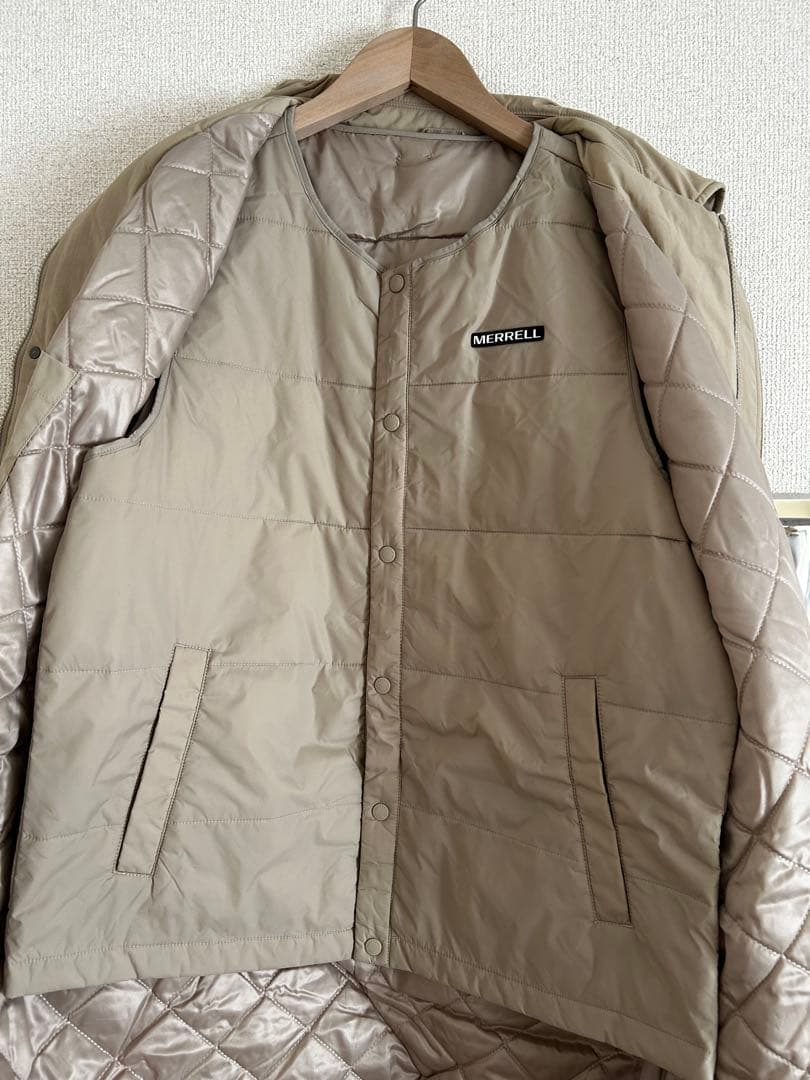 m　MERRELL ベージュ ライトダウンジャケット L