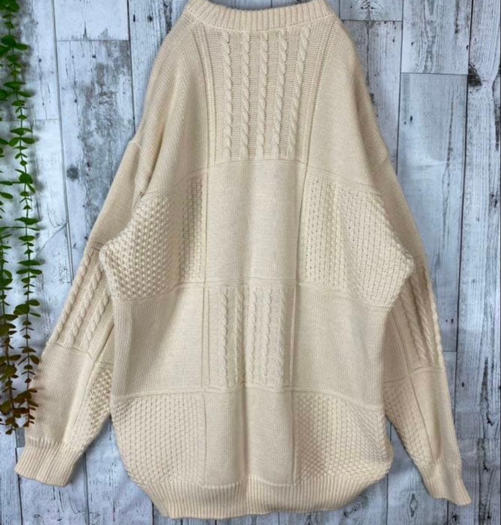 超激レア　Burberry's コットンニット　イギリス製　編み込み　刺繍ロゴ