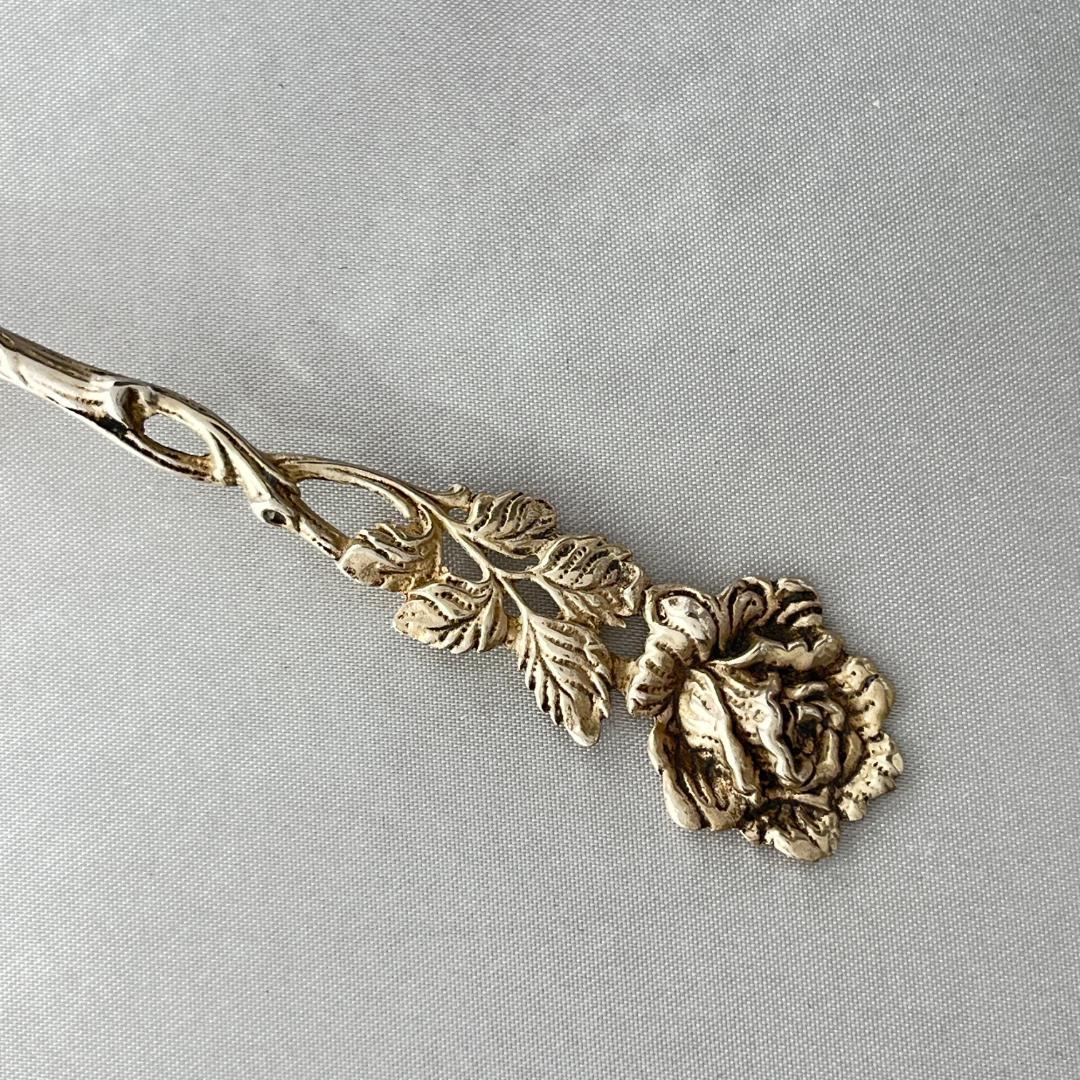 【 Bodemer】 天使と薔薇と透かしのケーキサーバー【純銀】