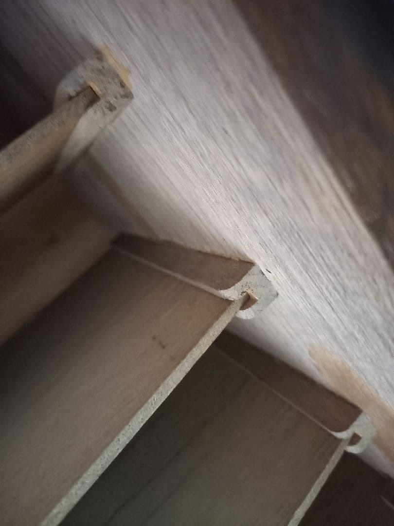 1970's　チェッカー　ブロック　デザイン　ウッド　レコード　キャビネット