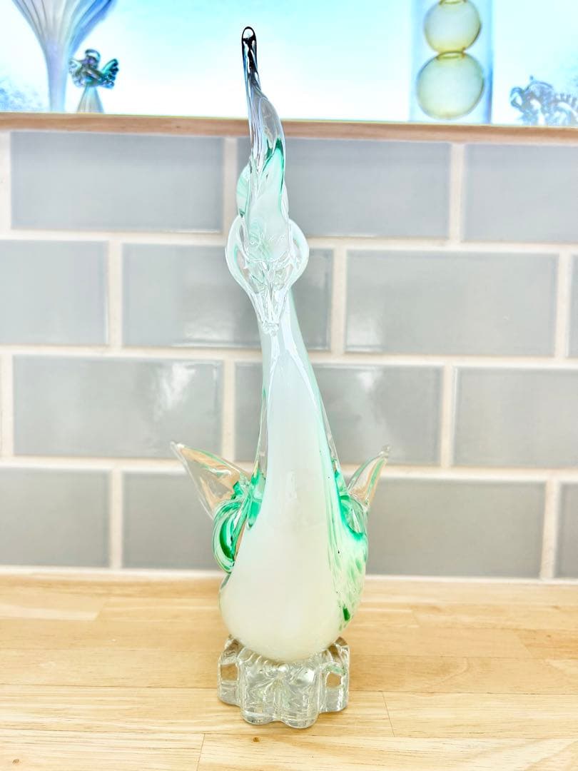 ヴェネチア ベネチア グラス ガラス工芸 swan 白鳥 スワン オブジェ 置物