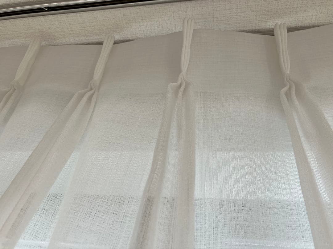 ponpon フジエスタイル　ホワイトレースカーテン2枚