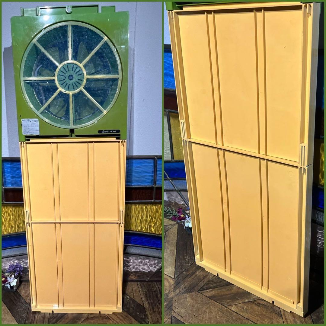 縦型 窓用換気扇 当時物 扇風機 緑 インテリア 昭和レトロ レトロポップ