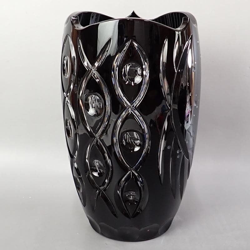 RU-5232　マイセン　クリスタル　フクロウ彫刻　大花瓶　約25㎝