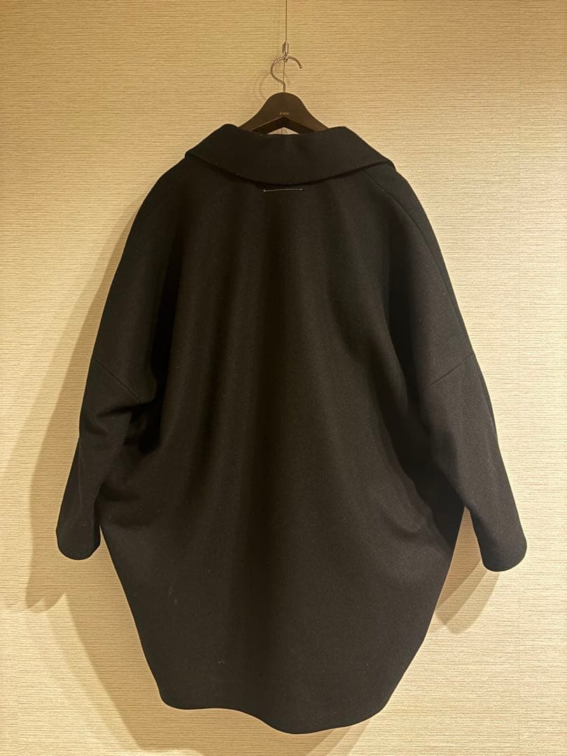 MM6 コクーンコート 38 レディース オーバーサイズ 黒 ロングコート