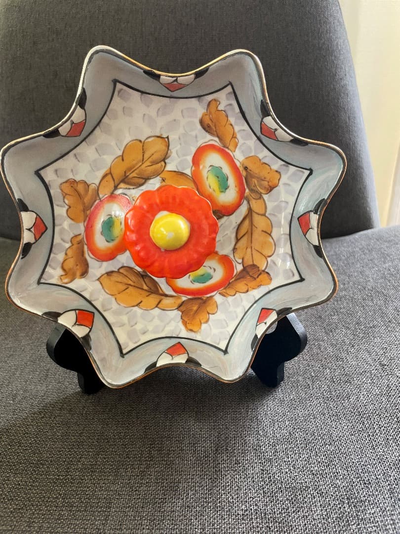 ヴィンテージ 日本の古い 小物入れ 花 形状 デザインプレート