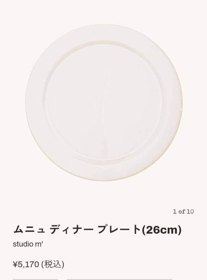 スタジオエム　ムニュ ディナー プレート(26cm) 2枚セット