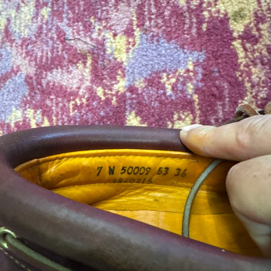 ティンバーランド ダークブラウン レザー デッキシューズ