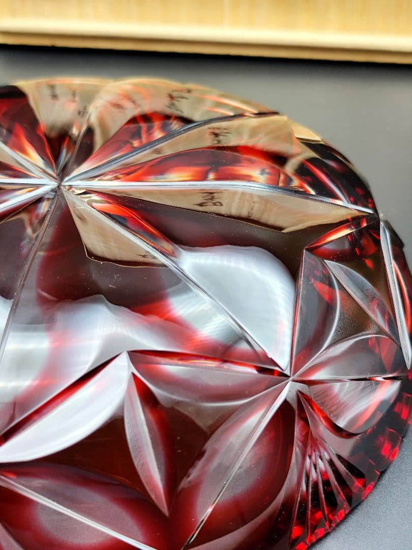 定価36万3千円☆薩摩切子 大皿 薩摩ガラス工芸（切子、江戸切子、薩摩切子）