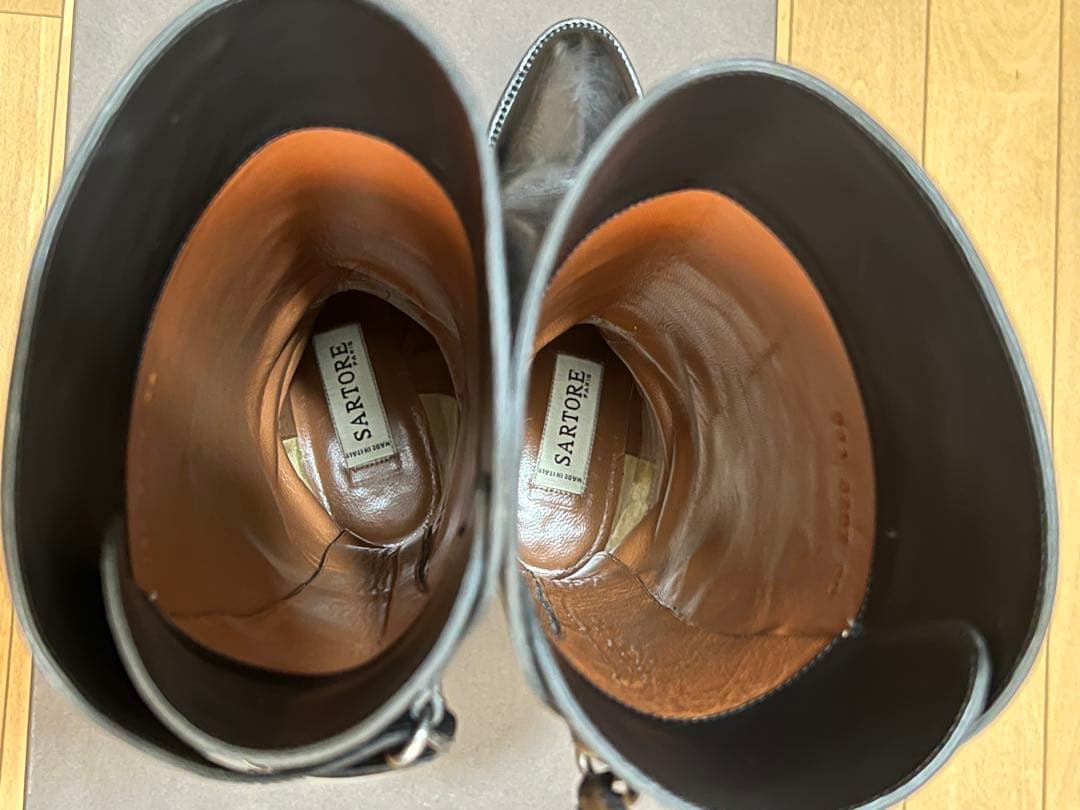 SARTORE サルトル バックベルト ロングブーツ 黒 35