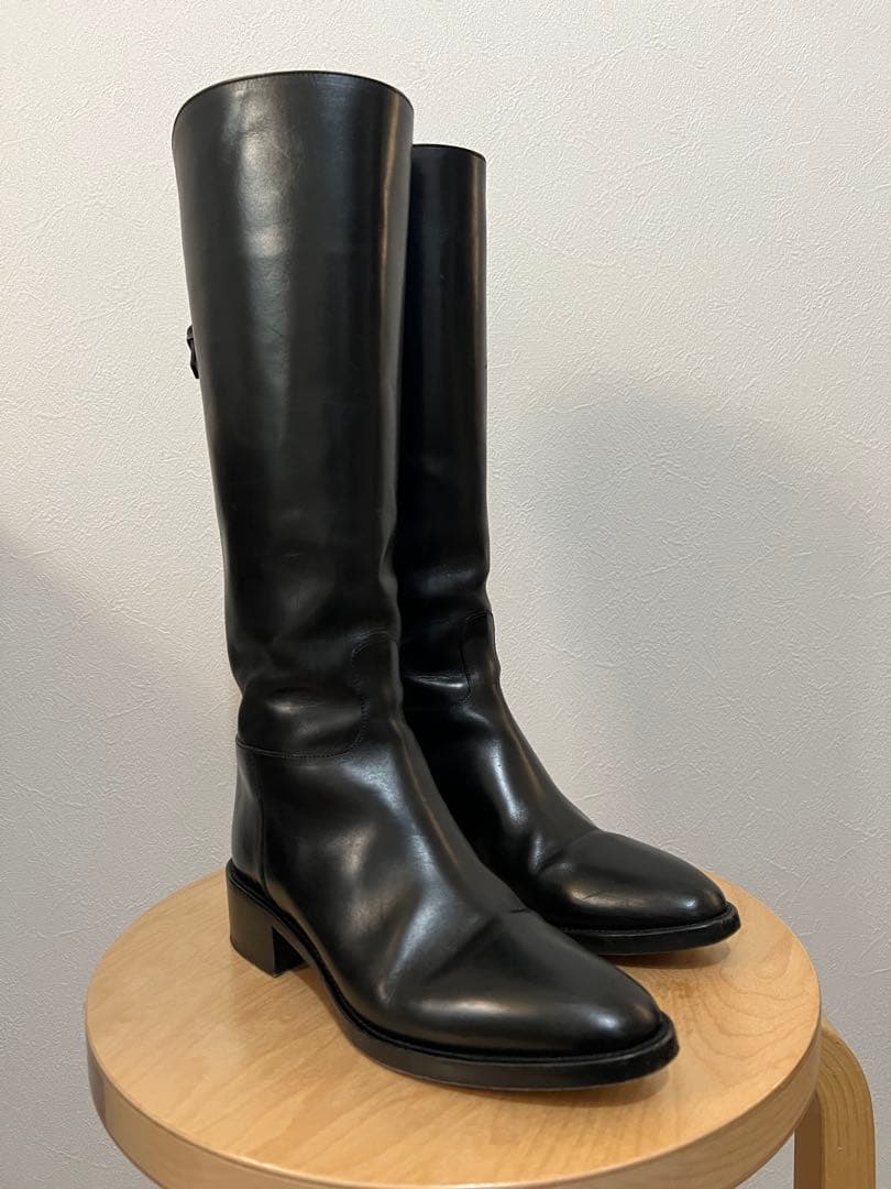 SARTORE サルトル バックベルト ロングブーツ 黒 35