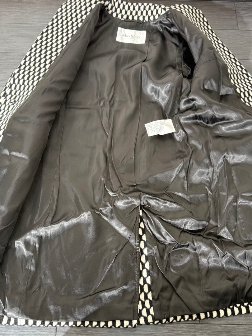 MAX MARA マックスマーラ 総柄ウールアルパカコート