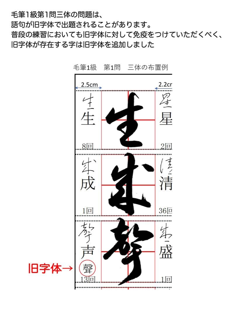 毛筆1級 第1問 頻出語句の楷行草お手本集および草書お手本集