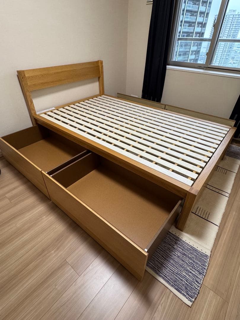 チョコミント様用: 【無印良品】木製ベッドフレーム　オーク材　セミダブル収納4個
