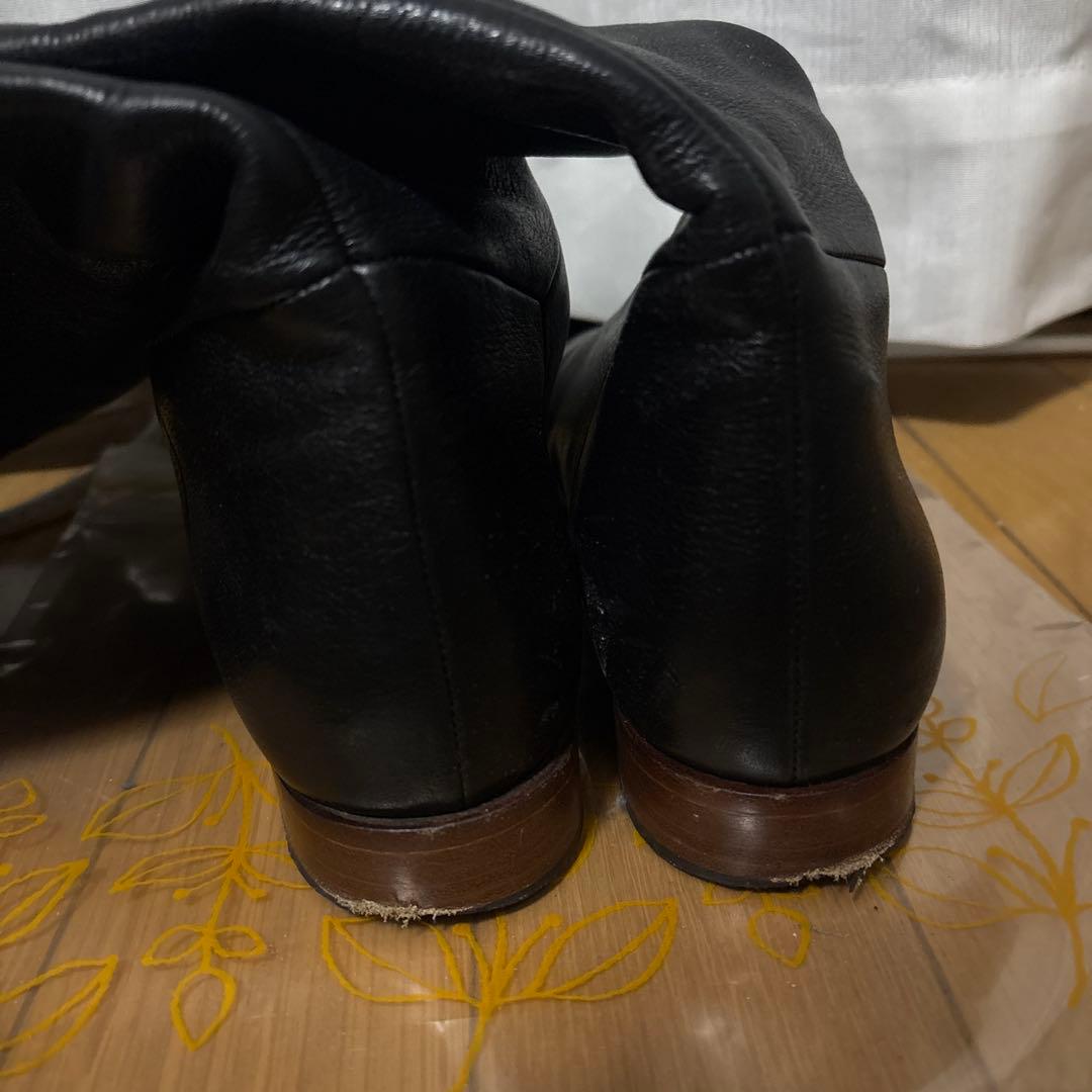 GUCCI ブラックレザーロングブーツ 38