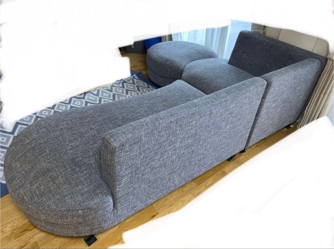 グレー カーブ型 2人掛け