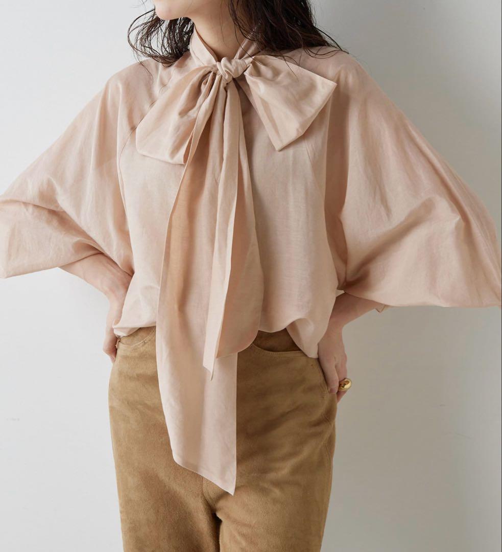 ウィムガゼット　シルクローンボウタイブラウス