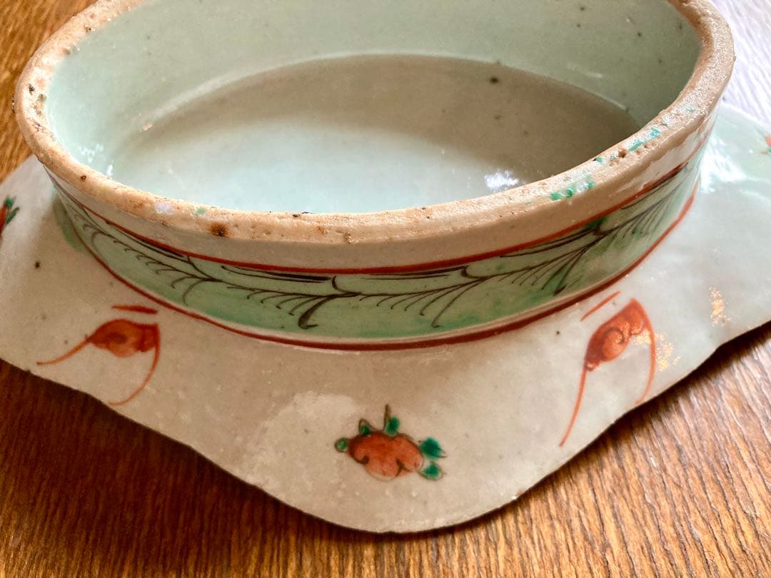 最終お値下げ　骨董　色絵　アンティーク　菓子鉢　唐物　清　粉彩　古伊万里