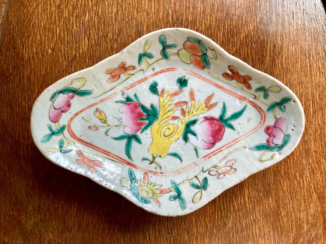 最終お値下げ　骨董　色絵　アンティーク　菓子鉢　唐物　清　粉彩　古伊万里