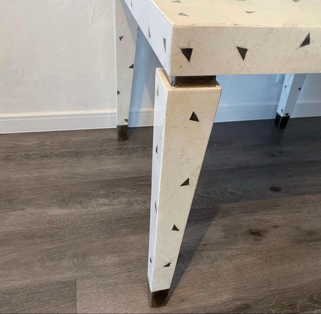 「安心のたのメル便」サイドテーブル ローテーブル コーヒーテーブル石目ホワイト