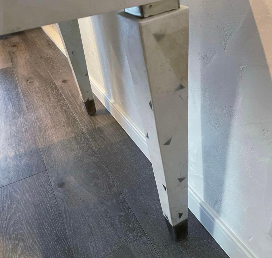 「安心のたのメル便」サイドテーブル ローテーブル コーヒーテーブル石目ホワイト