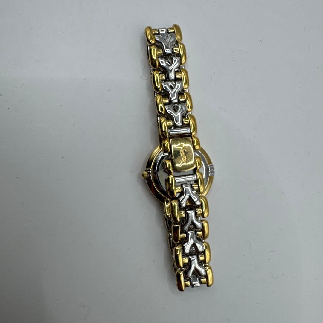 イヴサンローラン YSL コンビ ローマン 腕時計　ゴールド文字盤 予備コマ付