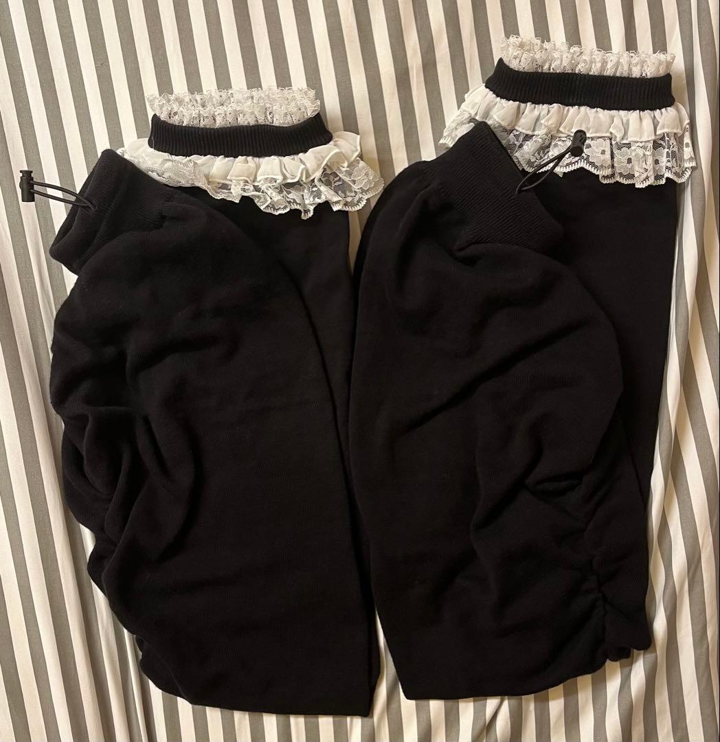 DimMoire×AVENCHUMU レッグウォーマー　Black×White