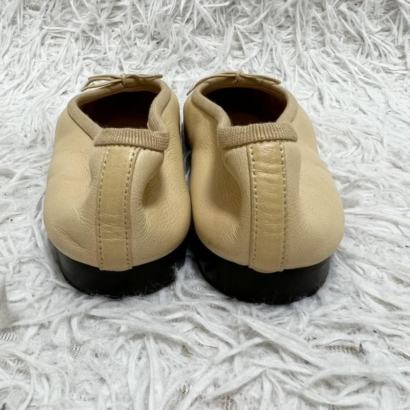CHANEL バレエシューズ レザー ベージュ ココマーク フラットパンプス