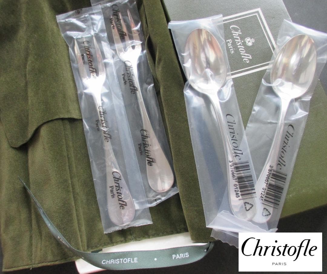 未使用品☆仏蘭西高級銀器クリストフルシルバー　カトラリー4本セット　フィデリオ
