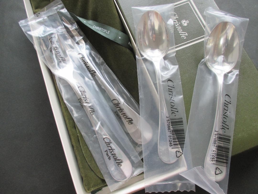 未使用品☆仏蘭西高級銀器クリストフルシルバー　カトラリー4本セット　フィデリオ