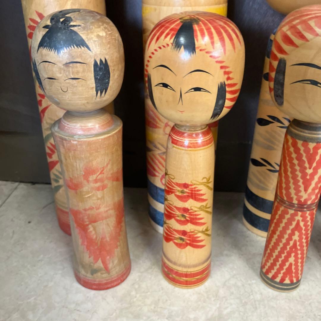 D-3 昭和レトロ 木製 こけし 小芥子 13体セット まとめ売り 日本人形