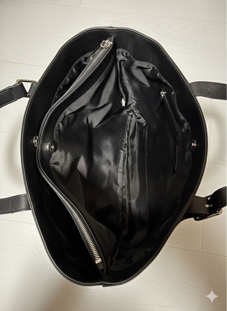 【美品】タケオキクチ 本革レザー　ブラック　水シボトートバッグ　ビジネスバッグ