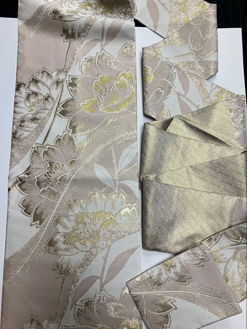 お仕立て上がり名古屋帯　新品未使用品　正絹　西陣織　No.338