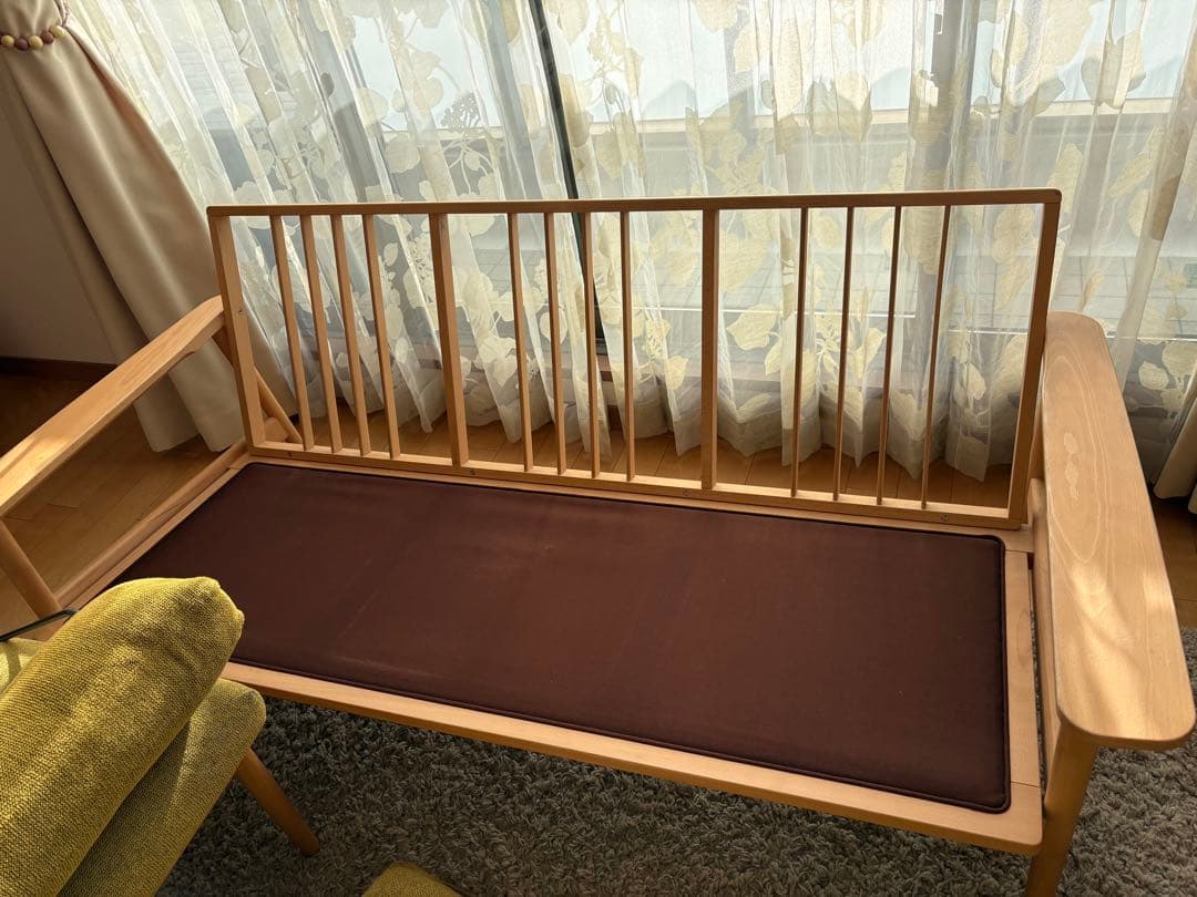 カリモク　3人掛けソファ　WD4303 オットマン、ヘッドレスト