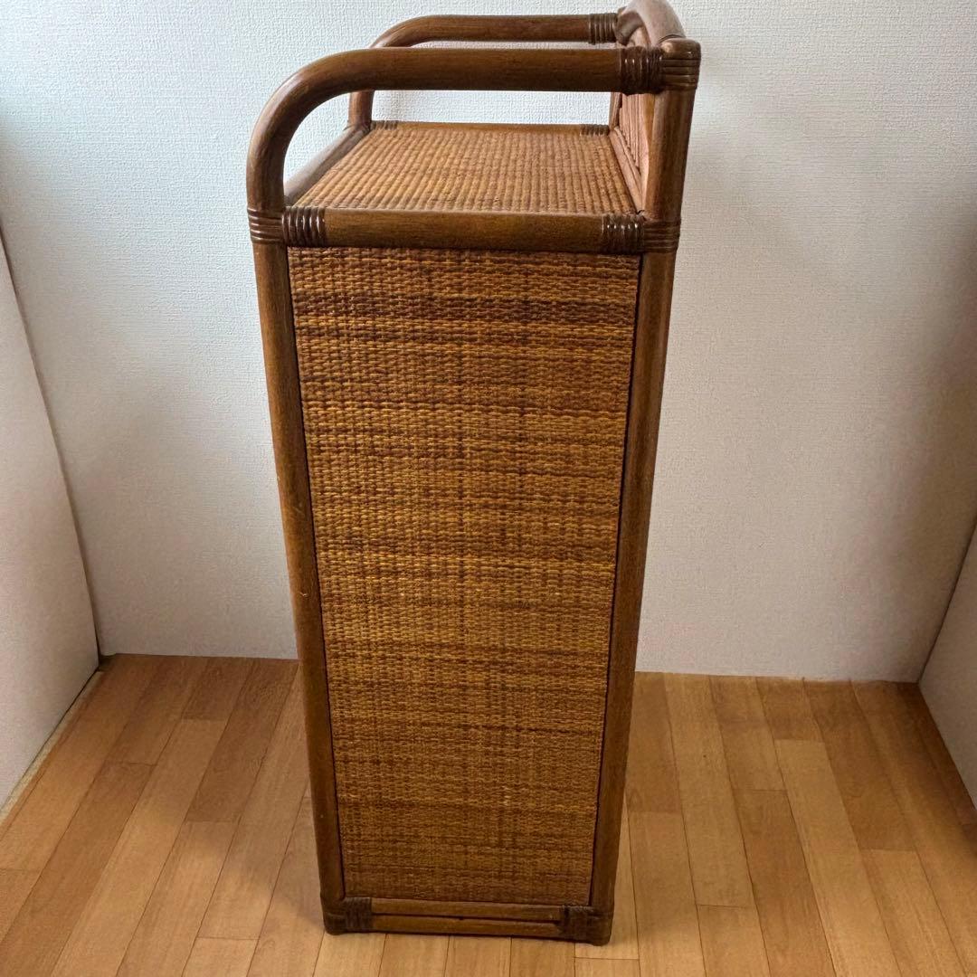 藤ラタン　チェスト　6段引き出し　カゴ収納家具　箪笥　整理棚