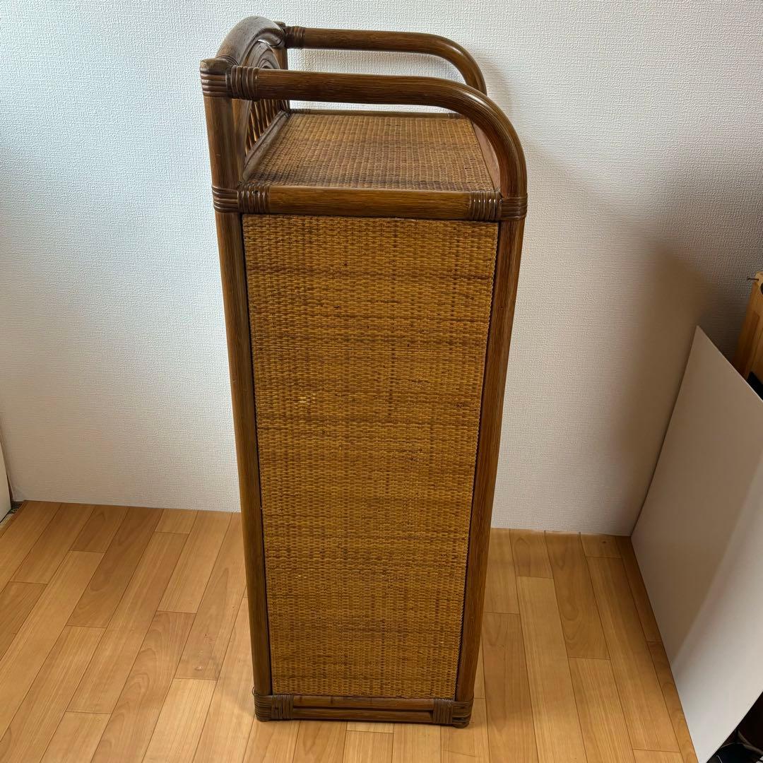 藤ラタン　チェスト　6段引き出し　カゴ収納家具　箪笥　整理棚