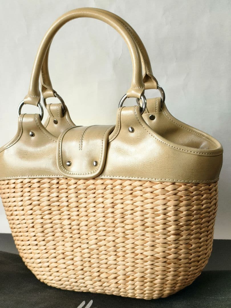 Hamano ハマノ　傳濱野　かごバッグ ベージュ