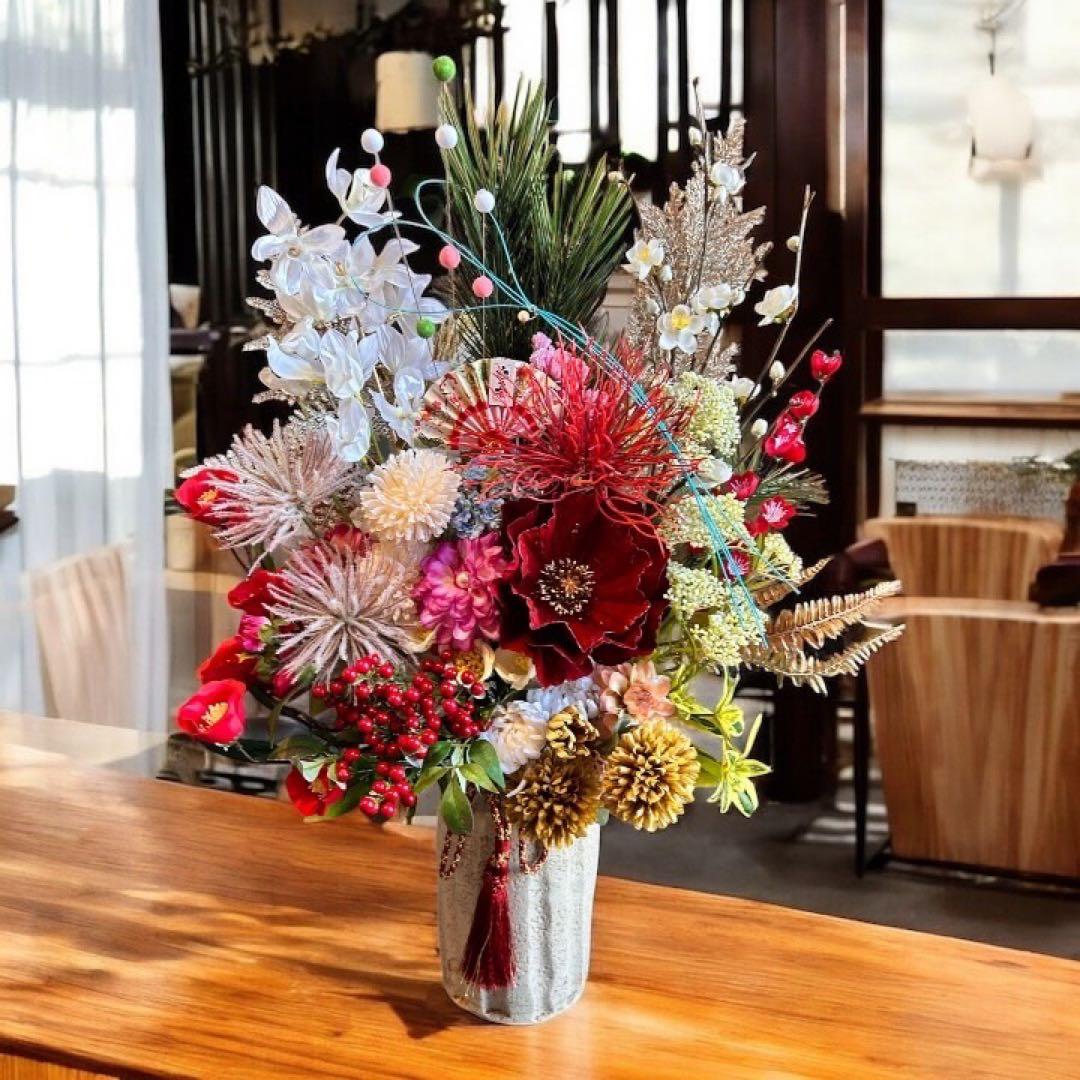 光触媒　人工観葉植物　ウォールグリーン　フェイクグリーン　正月アレンジ8154