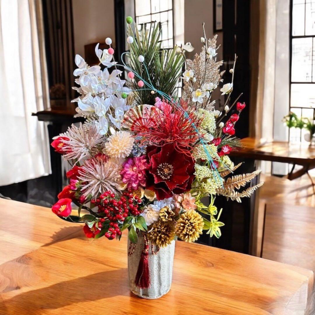 光触媒　人工観葉植物　ウォールグリーン　フェイクグリーン　正月アレンジ8154