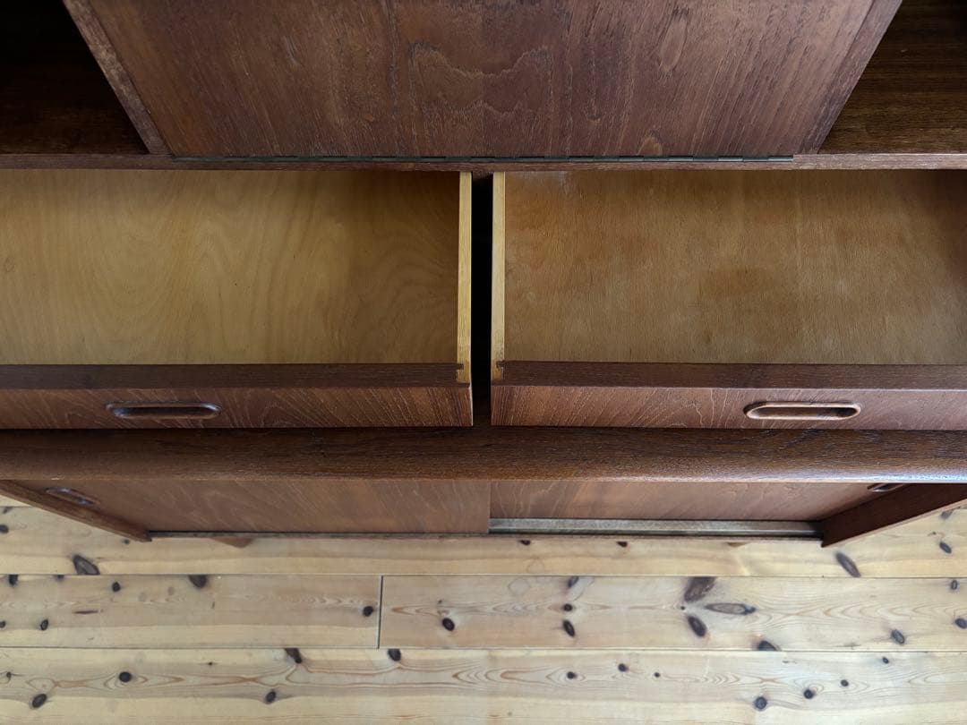 北欧ヴィンテージ　デンマーク　チーク　シェルフライティングビューロー