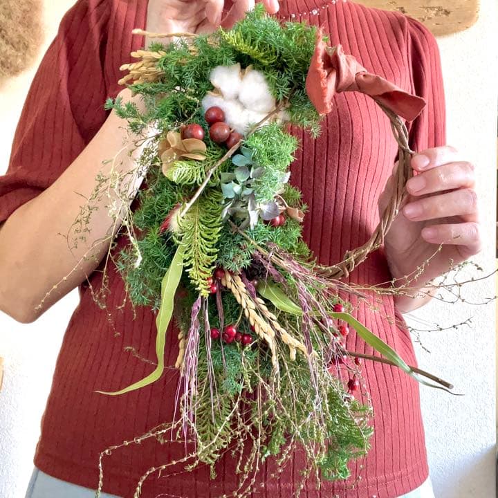 クリスマスお正月リース　節分リース　冬リース　杉リース
