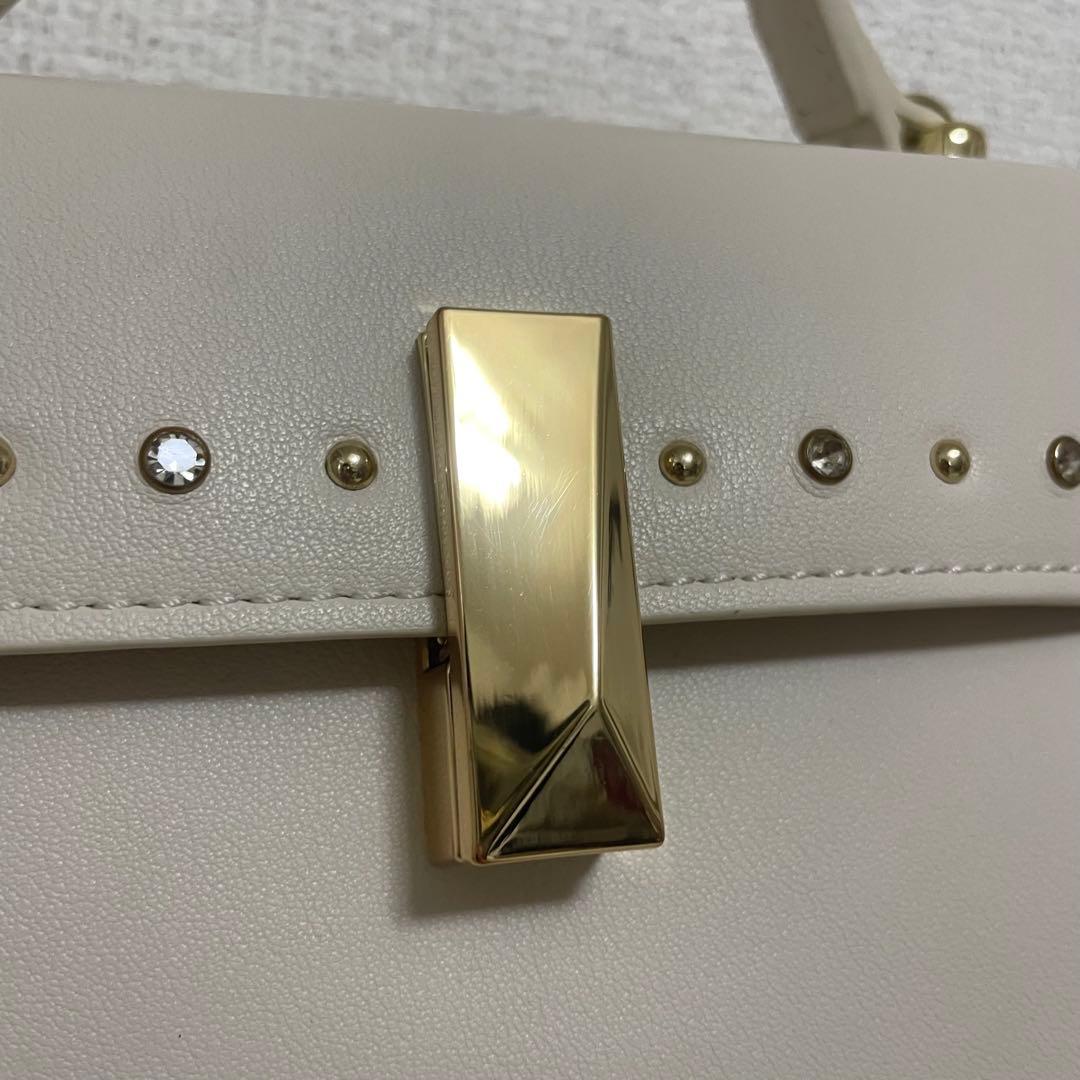 【リュタン】ビジュースタッズポシェット アイボリー
