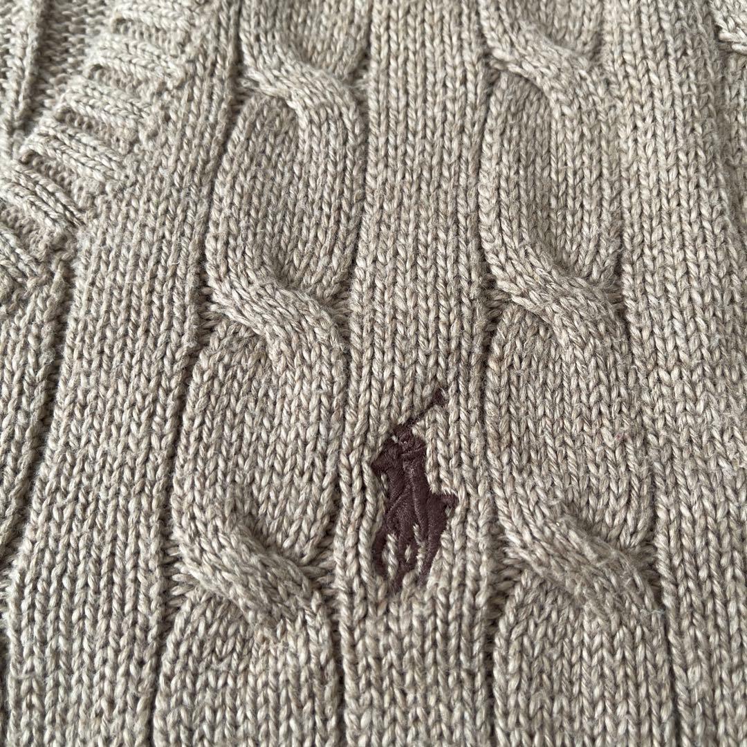 【Mサイズ】Polo Ralph Lauren ケーブルニットベスト ベージュ