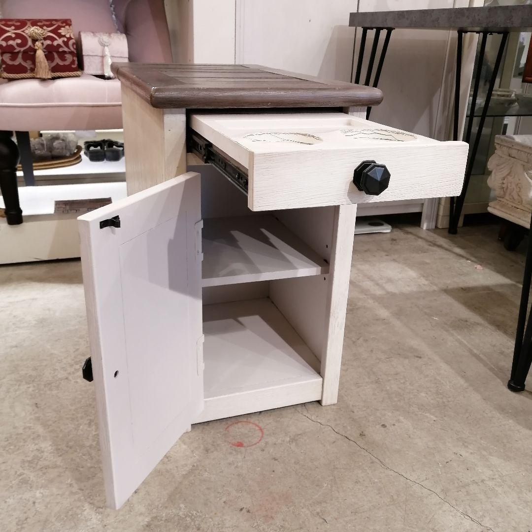 1【希少】 ホームチェア サイドテーブル ナイトテーブル 木製 収納 キャンプ