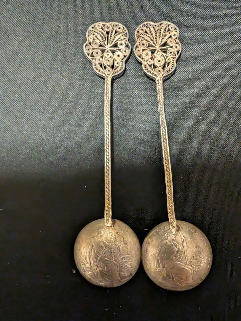 こ*0様 ペルー 銀製スプーン 2本セット